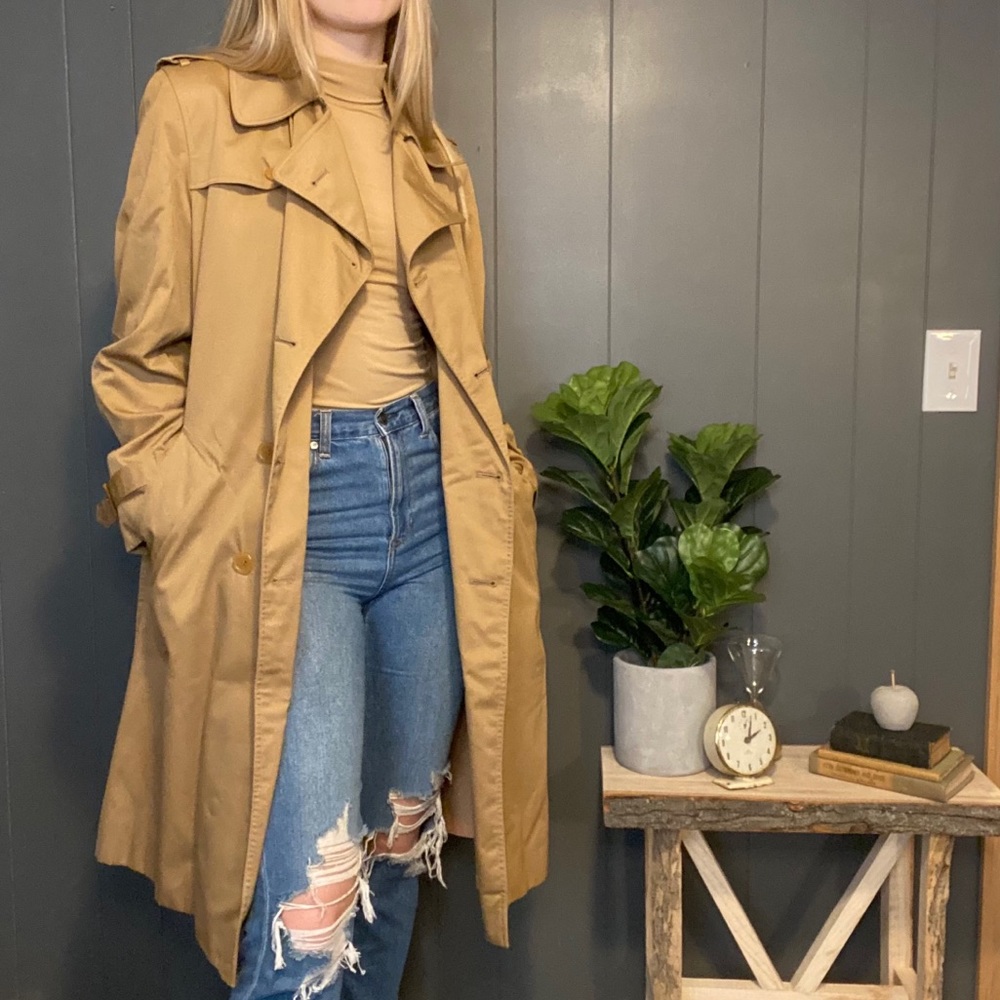Vintage trench coat with metal hardware